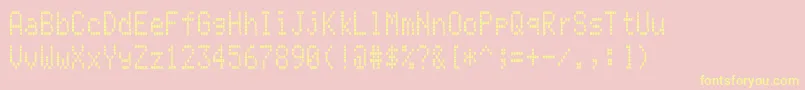 Lcdattphone Font – Yellow Fonts on Pink Background