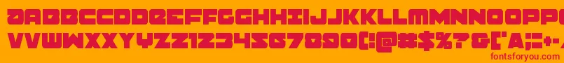 Banjincond Font – Red Fonts on Orange Background