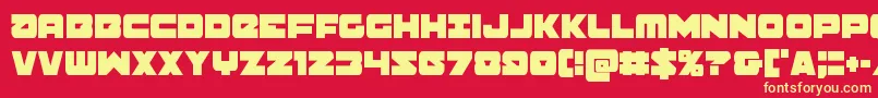 Шрифт Banjincond – жёлтые шрифты на красном фоне