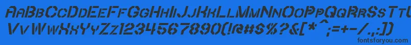 Fonte IoriItalic – fontes pretas em um fundo azul