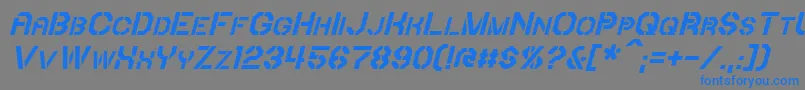 IoriItalic Font – Blue Fonts on Gray Background