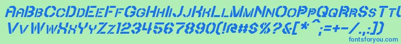 fuente IoriItalic – Fuentes Azules Sobre Fondo Verde