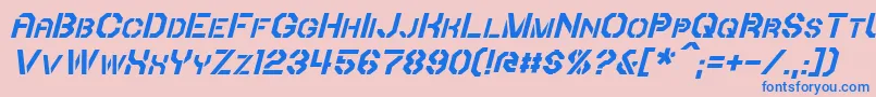 IoriItalic Font – Blue Fonts on Pink Background