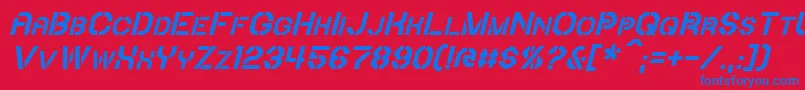 IoriItalic Font – Blue Fonts on Red Background