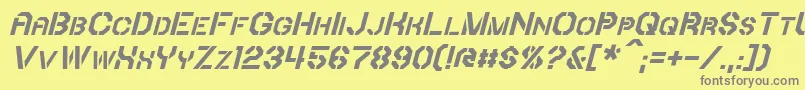 IoriItalic Font – Gray Fonts on Yellow Background