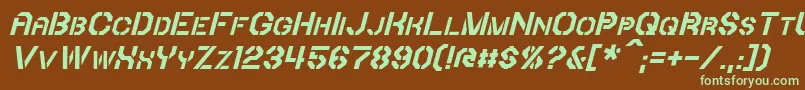 Шрифт IoriItalic – зелёные шрифты на коричневом фоне