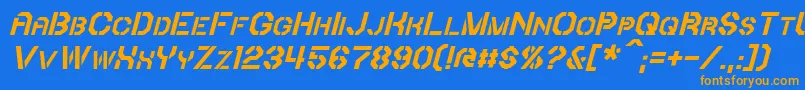 IoriItalic Font – Orange Fonts on Blue Background