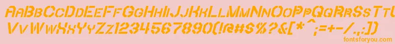 IoriItalic-Schriftart – Orangefarbene Schriften auf rosa Hintergrund