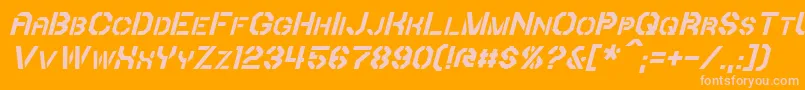 IoriItalic-Schriftart – Rosa Schriften auf orangefarbenem Hintergrund