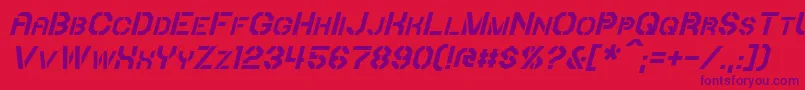 Fonte IoriItalic – fontes roxas em um fundo vermelho