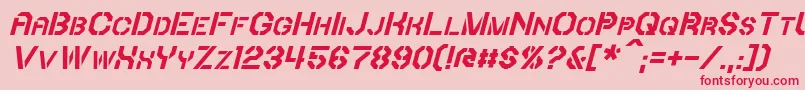 IoriItalic Font – Red Fonts on Pink Background