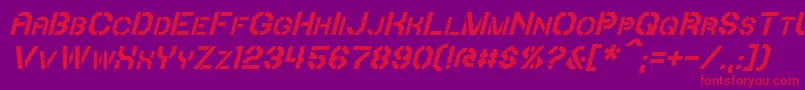 IoriItalic Font – Red Fonts on Purple Background