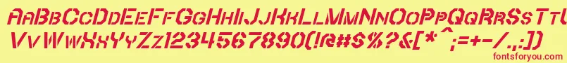 IoriItalic Font – Red Fonts on Yellow Background