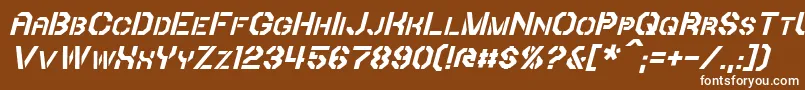 Шрифт IoriItalic – белые шрифты на коричневом фоне