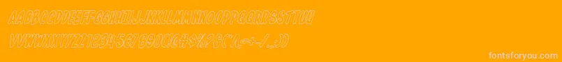 Inhouseeditionoutital-Schriftart – Rosa Schriften auf orangefarbenem Hintergrund