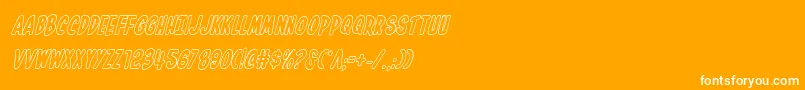 Inhouseeditionoutital-Schriftart – Weiße Schriften auf orangefarbenem Hintergrund