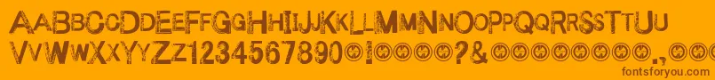 UnderyourbedPersonalUseOnly Font – Brown Fonts on Orange Background