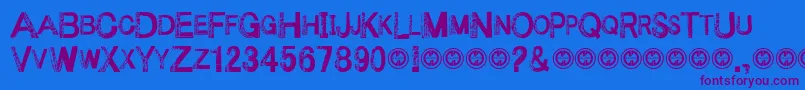 UnderyourbedPersonalUseOnly Font – Purple Fonts on Blue Background