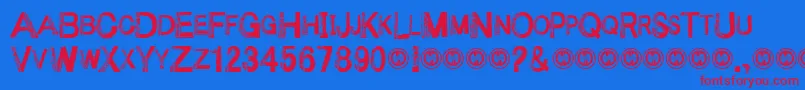 UnderyourbedPersonalUseOnly Font – Red Fonts on Blue Background