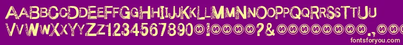 Więcej informacji o czcionce UnderyourbedPersonalUseOnly Czcionka UnderyourbedPersonalUseOnly – żółte czcionki na fioletowym tle
