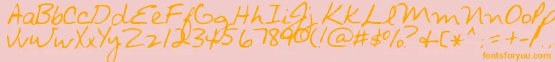 AlbumAvantquelombre Font – Orange Fonts on Pink Background