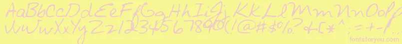 AlbumAvantquelombre Font – Pink Fonts on Yellow Background