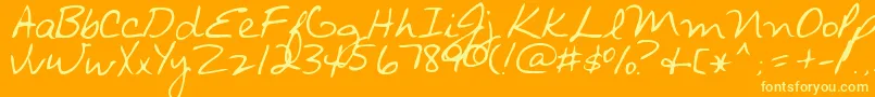 AlbumAvantquelombre Font – Yellow Fonts on Orange Background