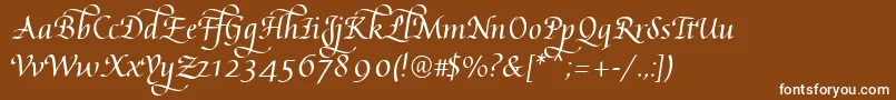 フォントAugustaEs – 茶色の背景に白い文字