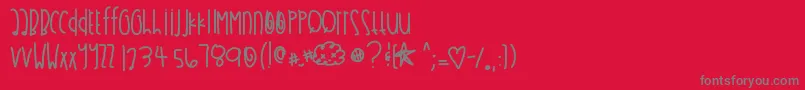 フォントAllenswonderland – 赤い背景に灰色の文字