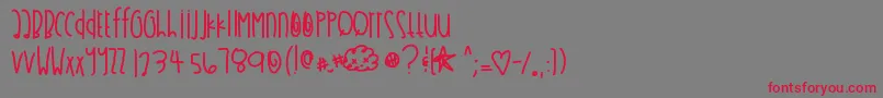 フォントAllenswonderland – 赤い文字の灰色の背景