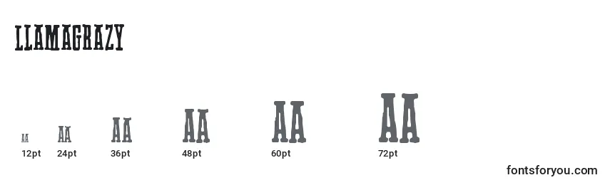Tamaños de fuente LlamaGrazy