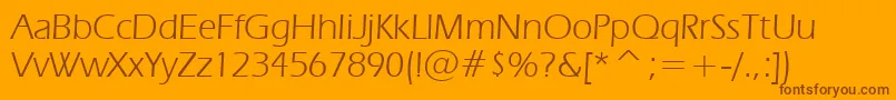 ErasBookBt-Schriftart – Braune Schriften auf orangefarbenem Hintergrund