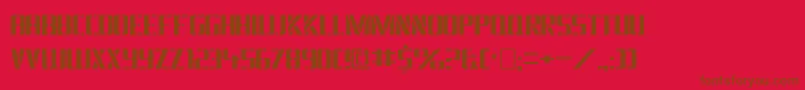 フォントDsArmyCyr – 赤い背景に茶色の文字