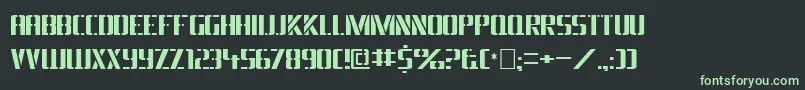 フォントDsArmyCyr – 黒い背景に緑の文字