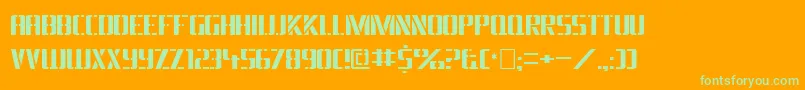 DsArmyCyr Font – Green Fonts on Orange Background