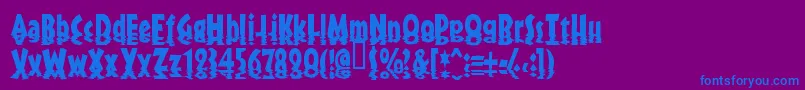 フォントSunset ffy – 紫色の背景に青い文字