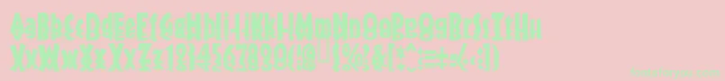 Sunset ffy Font – Green Fonts on Pink Background