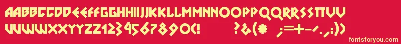 Dsnovac Font – Yellow Fonts on Red Background