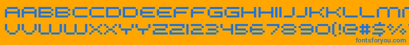 フォントFffgalax – オレンジの背景に青い文字