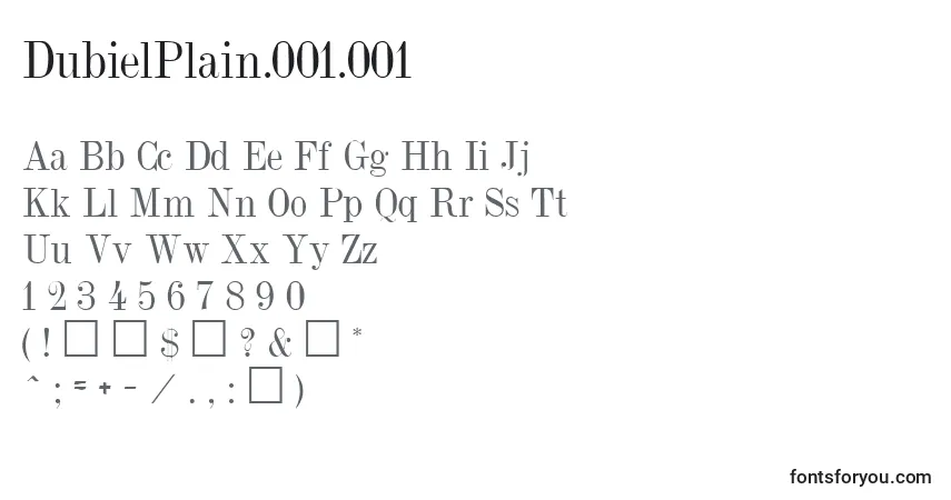DubielPlain.001.001-fontti – aakkoset, numerot, erikoismerkit