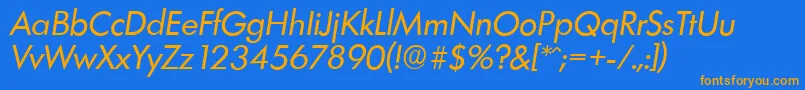 LimerickserialItalic Font – Orange Fonts on Blue Background