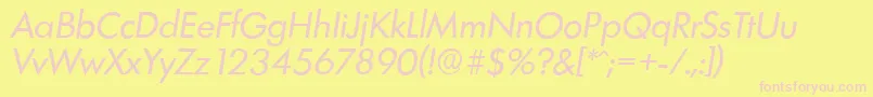 Saiba mais sobre a fonte LimerickserialItalic Fonte LimerickserialItalic – fontes rosa em um fundo amarelo