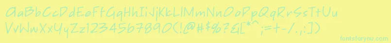 SketchpadNote Font – Green Fonts on Yellow Background