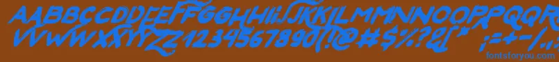 SanFranciscoItalic Font – Blue Fonts on Brown Background