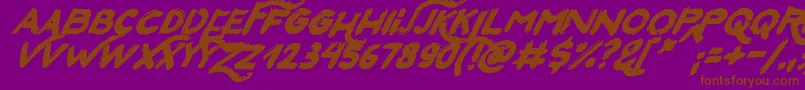 SanFranciscoItalic Font – Brown Fonts on Purple Background