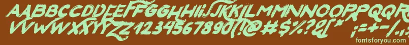 SanFranciscoItalic Font – Green Fonts on Brown Background