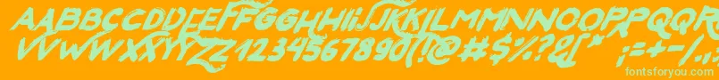 SanFranciscoItalic Font – Green Fonts on Orange Background