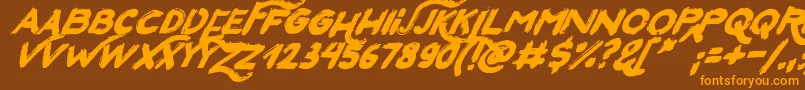 SanFranciscoItalic Font – Orange Fonts on Brown Background