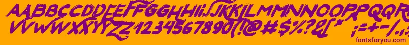 SanFranciscoItalic Font – Purple Fonts on Orange Background