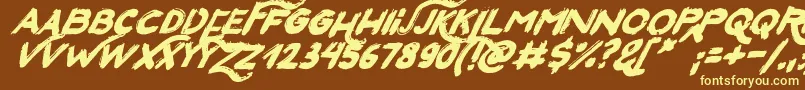 SanFranciscoItalic Font – Yellow Fonts on Brown Background